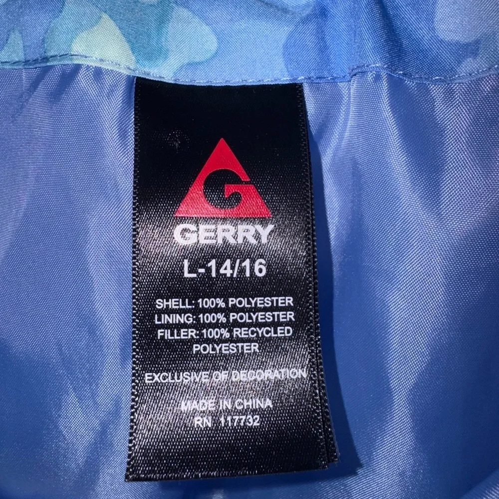 Gerry Girls‎ Winter Puffer Jacket Blue Tie Die Size 14/16